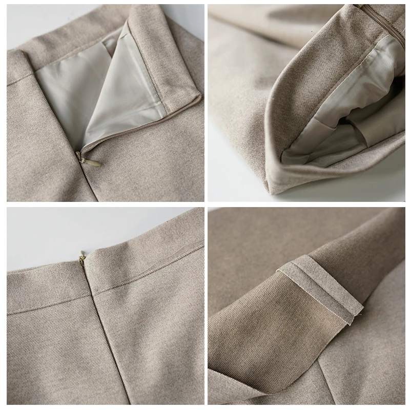 Женские зимние шерстяные юбки трапециевидной формы длинные с высокой талией