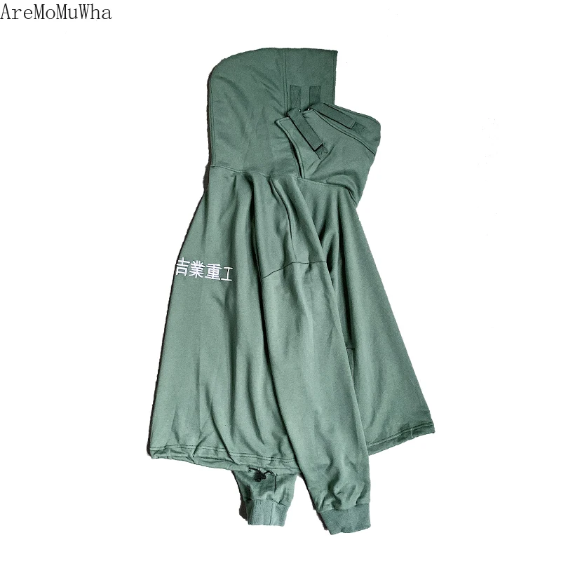 

AreMoMuWha Fish Mouth Cap Hoodeds Men Loose Hip Hop Tide Brand Hooded Pullover Performance Coat Hoodies Men Black Hoodie QX1341