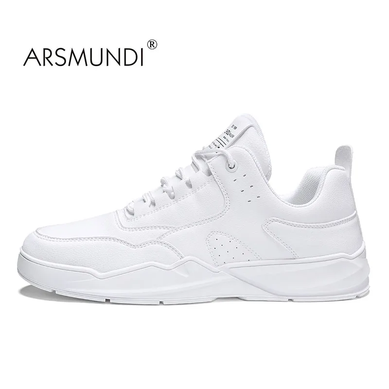 ARSMUNDI/Мужская обувь; Новое поступление; модные кроссовки для мужчин; дышащий Легкий скейтборд; обувь для мужчин; обувь для скейтборда - Цвет: Белый