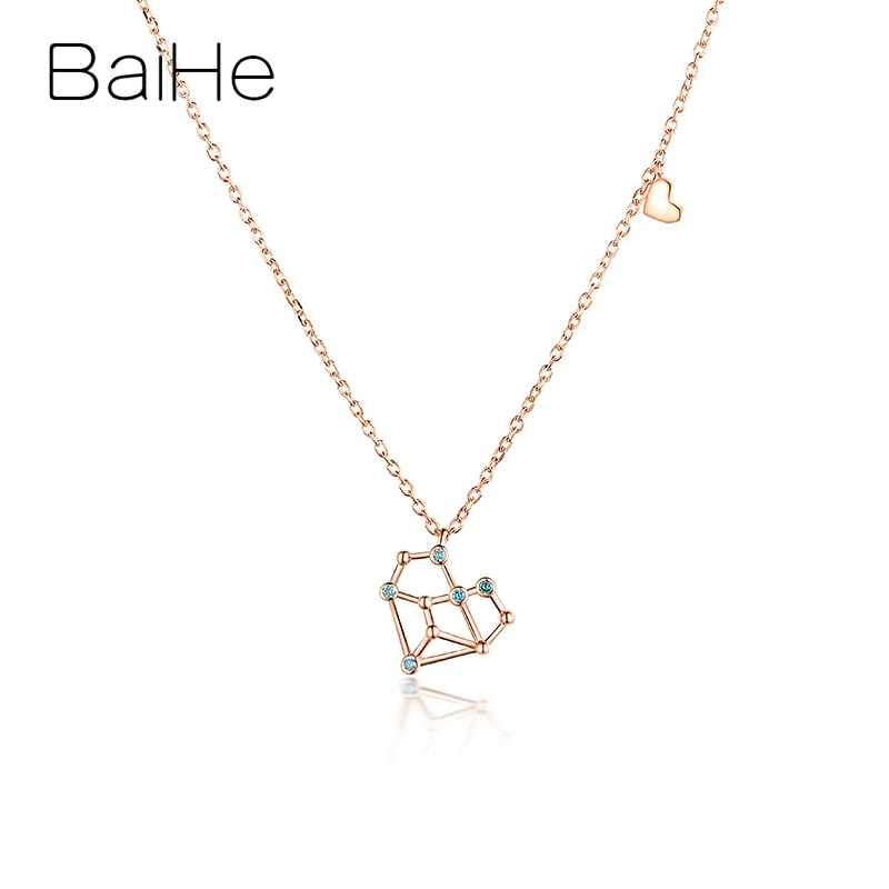 Ожерелье BAIHE из 18-каратного розового золота H/SI с натуральным бриллиантом в форме