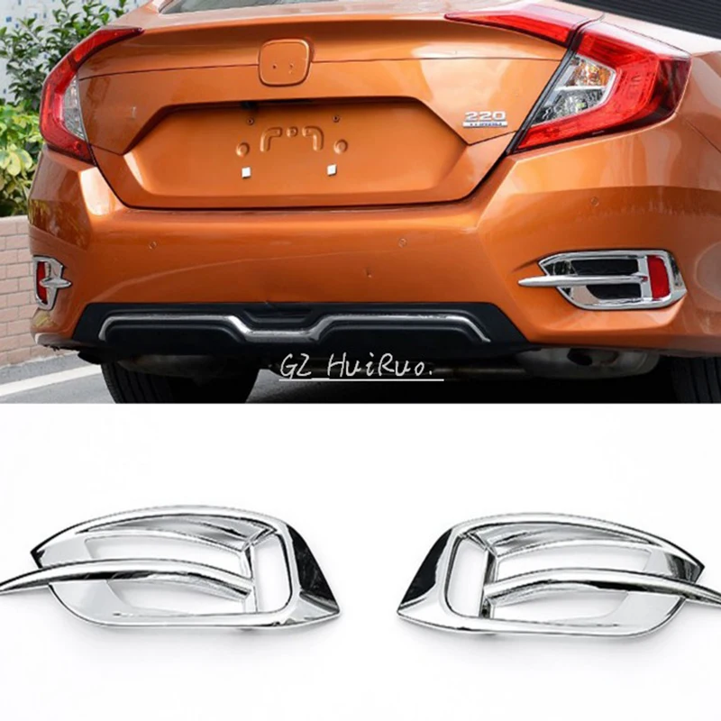 

Для Honda Civic, ABS, хромированное фотоосвещение, Обложка, отделка бампера, украшение, молдинговое кольцо 2016 2017