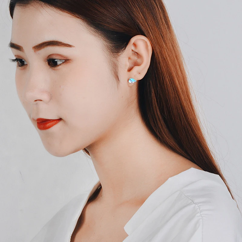 MEETSOFT 925 пробы женские серьги-гвоздики с защитой от аллергии | Украшения и