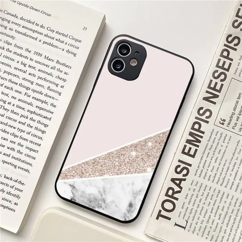 

Love Heart Gold Rose Marble Stripes Phone Case for iPhone 11 12 pro XS MAX 8 7 6 6S Plus X 5S SE 2020 XR Soft silicone