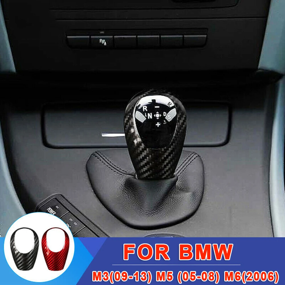 1pc Auto Gear Shift Knob Trim Carbon Fiber Sticker Protector For BMW M3 M5 M6 Replacement Car Interior Accessory | Автомобили и