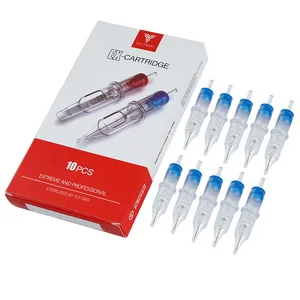 Картридж для татуировок 1RL 3RL 10 шт., стерильные иглы для перманентного макияжа, принадлежности для тату, круглая Вращающаяся ручка