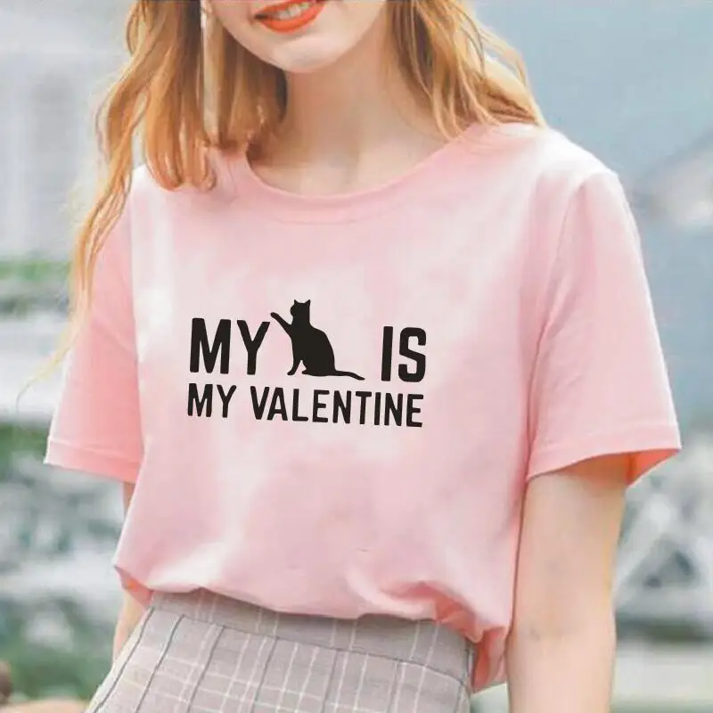 

Summer Tee Shirt Femme Hipster My Cat Is My Print T Shirt Women Tops Casual Cotton Short Sleeve Harajuku T-shirt Camiseta Mujer