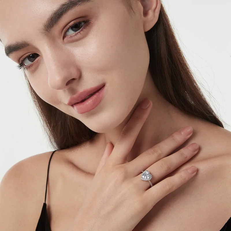 MDEAN модное женское обручальное кольцо дизайн сердца AAA Цирконий кубический милый