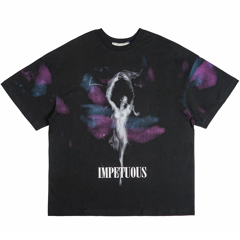 

Футболка мужская хлопковая, с коротким рукавом, в стиле хип-хоп, с буквенным принтом, свободная, в уличном стиле, 2021