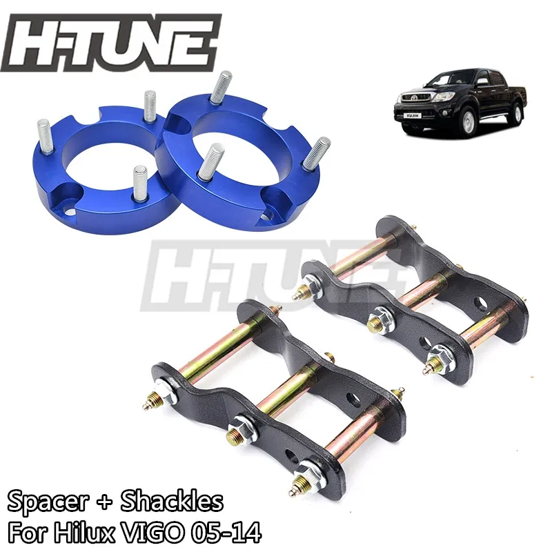 

32mm Front Coil Spacer and Rear Extended 2" Greasable Shackles Lift Kits 4x4 Accesorios For Hilux Vigo 05-14 4WD