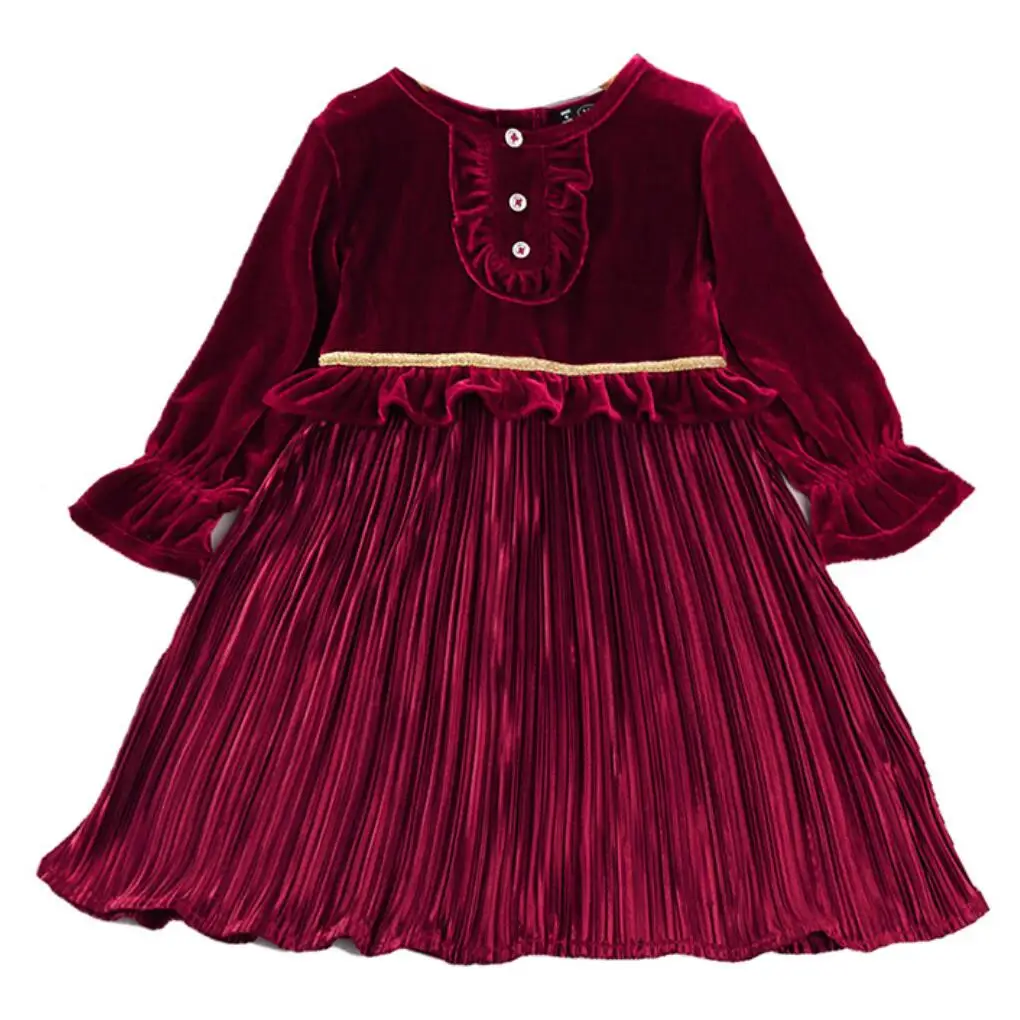 

Новинка 2021, платье для девочек, платье принцессы с длинным рукавом и соединением, с бархатным покрытием, Детский костюм, Весенняя школьная о...