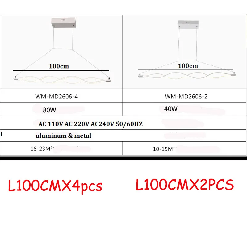 

L100CM 120cm New Creative Modern LED Pendant Lights Wave Hanging Lamp Dining Room Living Room Pendant Light 110V 220V