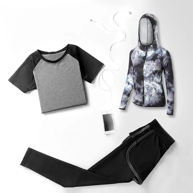 

5PCS Women Yoga Set Workout Sportswear Gym Clothing Fitness Top High Waist Leggings Sports Suits