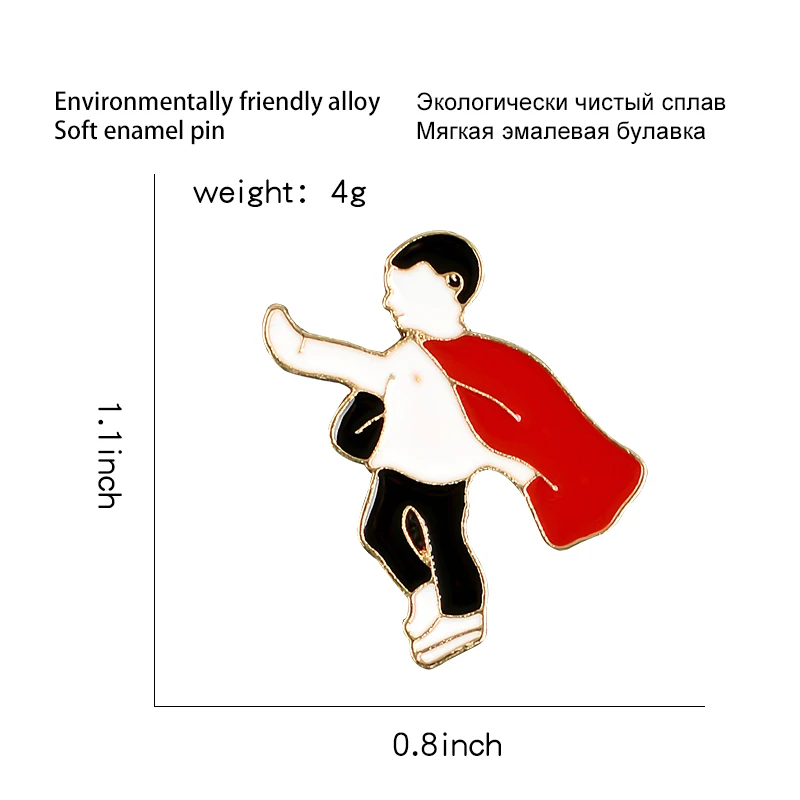 Красный плащ супер герой Эмаль Булавка Классические фильмы-Комиксы броши значки