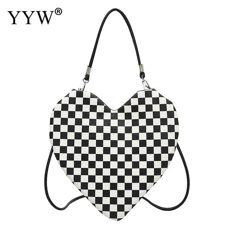 

Plaid Heart Shape Womens Hand Bags New Arrival Shoulder Bags Luxury Designer Handbag Shopping Shoulder Bags Leisure Armpit Bag