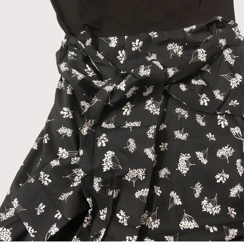 

YILINHAN Dresses For Women 2021 Summer New Fashion Elegant Sexy Ruffle Floral High Waist Irregular Slim Fake Two Piece Dress