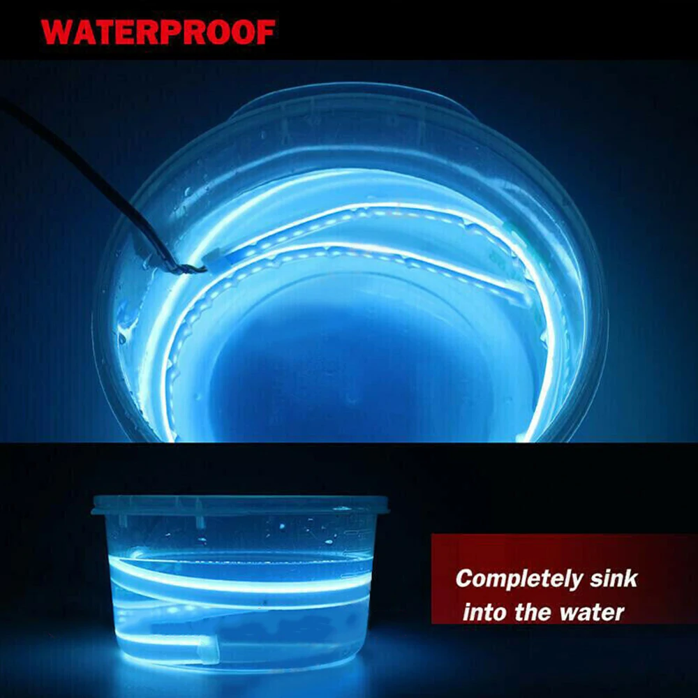 Тонкий гибкий светодиодный DRL неоновая полоска управление через приложение RGB 60