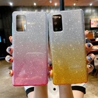 fashion gradient glitter phone coque for samsung galaxy s21 ultra s20 s10 plus a52 a72 a51 a71 shockproof soft tpu back case