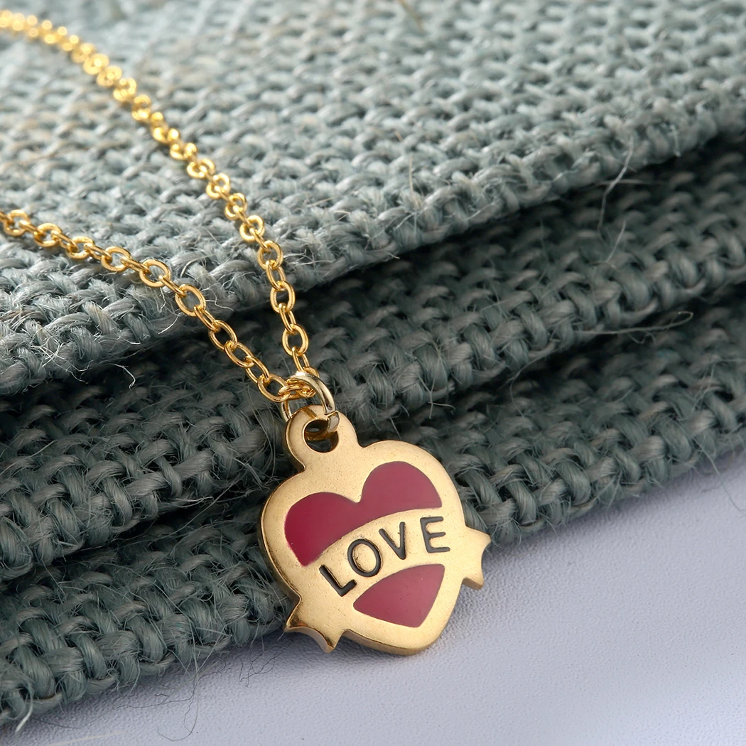 Женское Ожерелье чокер Cxwind ожерелье из нержавеющей стали с красным сердцем и