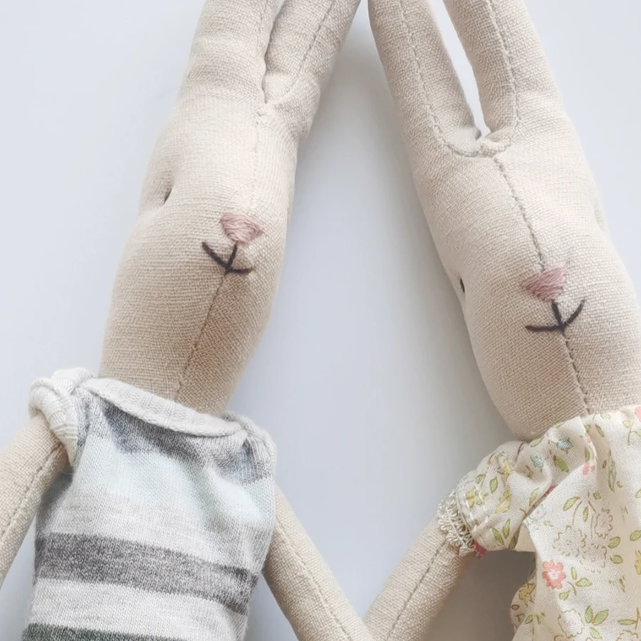 Крошечный кролик из хлопка LinenToys разглаживающая игрушка для детского праздника