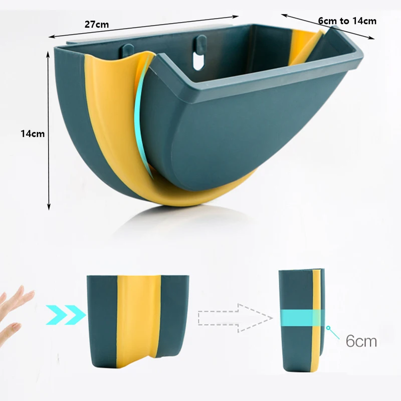 Folding Waste Bin Kitchen Cabinet Door Hanging Trash Wall Mounted can for Bathroom Toilet Storage | Дом и сад