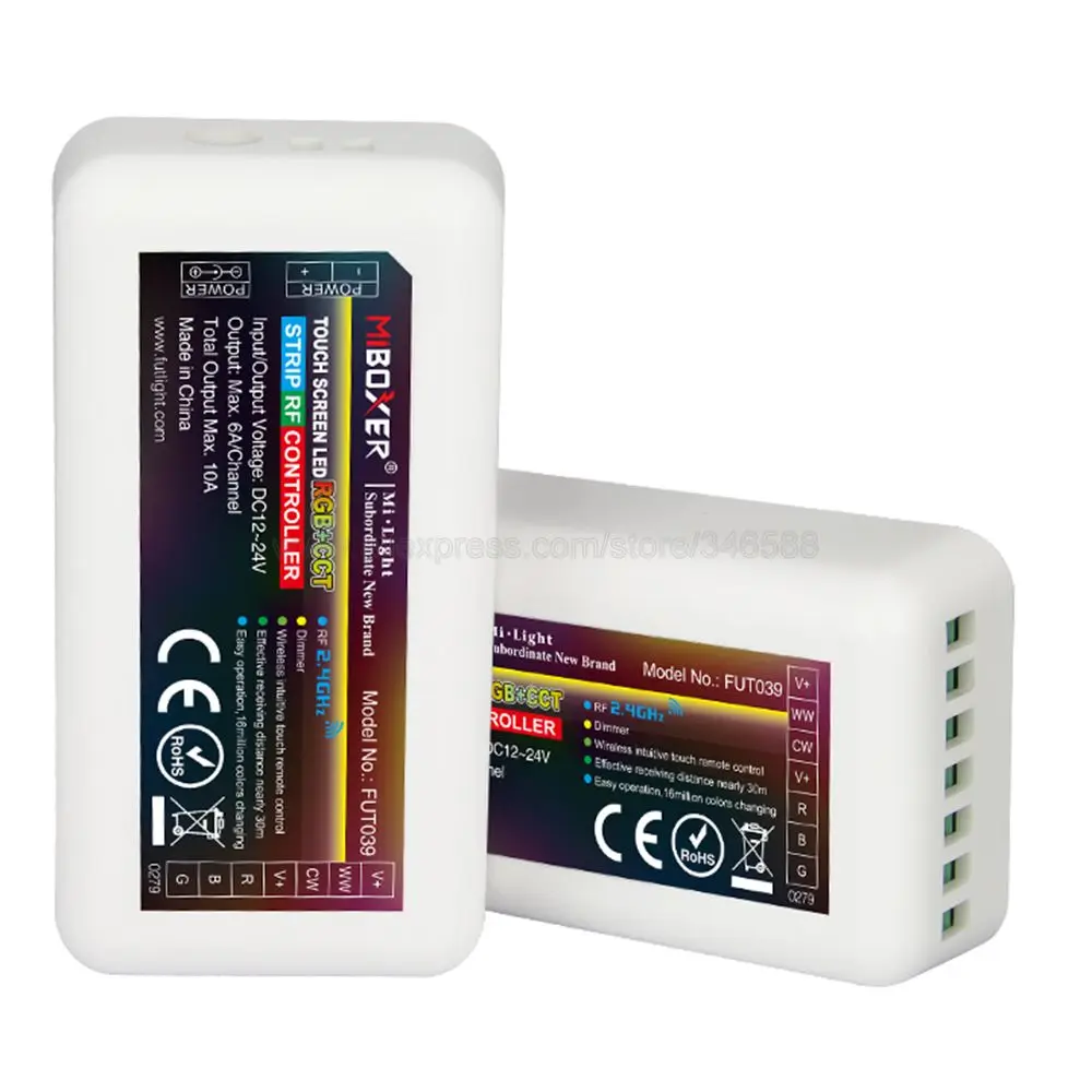 FUT039 MiBoxer RGBCCT Светодиодные ленты Управление DC12 24V Поддержка 4 зоны 2 г RF