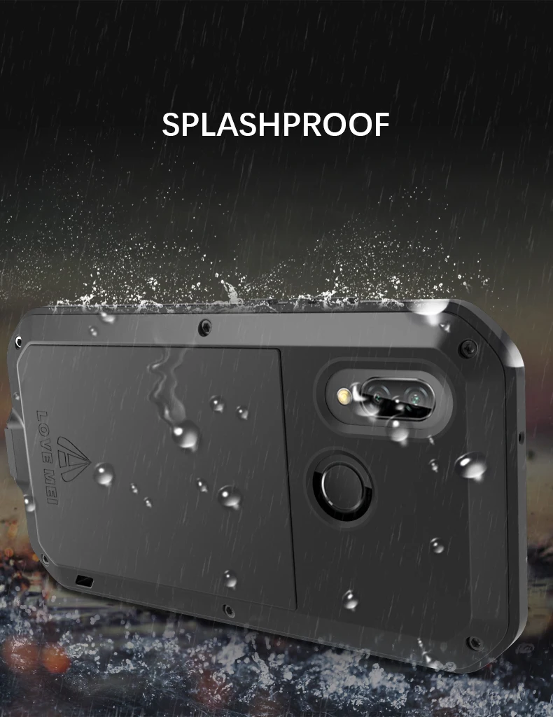 Gorilla Glass Film Gift) LOVE MEI металлический чехол для Huawei P20 Lite водонепроницаемый