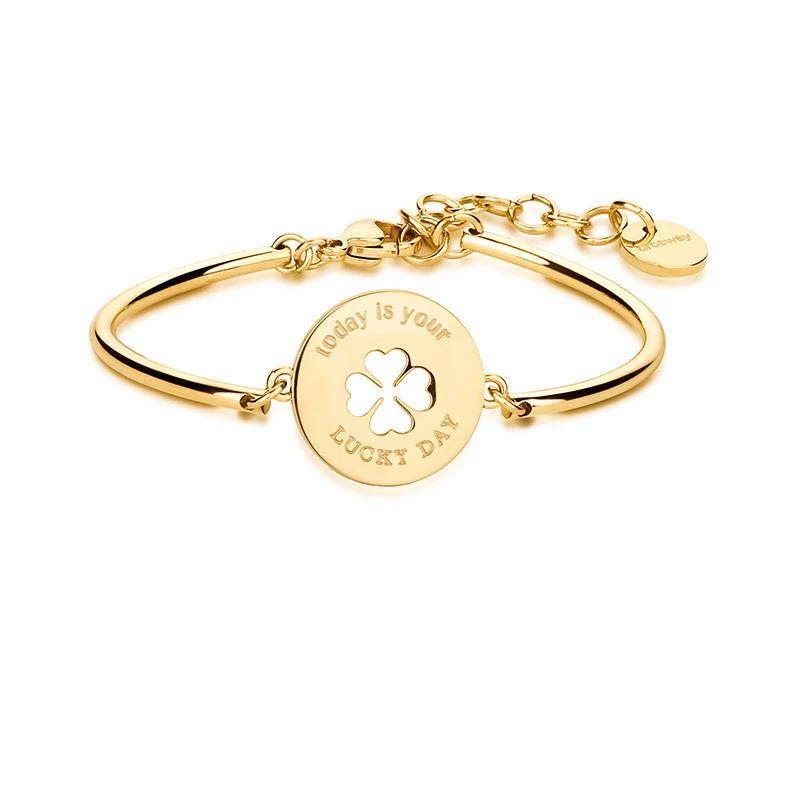 

Brosway Women Chain Bracelet Simple Designer Four Leaf Clover-shaped Silver and Rose Gold Titanium Steel Charms Bracelet Female