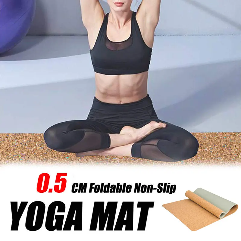 183X68cm натуральный пробковый ТПЭ Коврик для йоги фитнес зал спортивные коврики