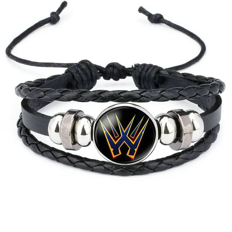 JBN0644 -12009809 Американский супергерой, Супергерой, Бэтмен, Человек-паук, Железный человек, Супермен, логотип, кожаный регулируемый браслет для мальчиков, стеклянный браслет из кабошона - Окраска металла: JBN0644 -12009809