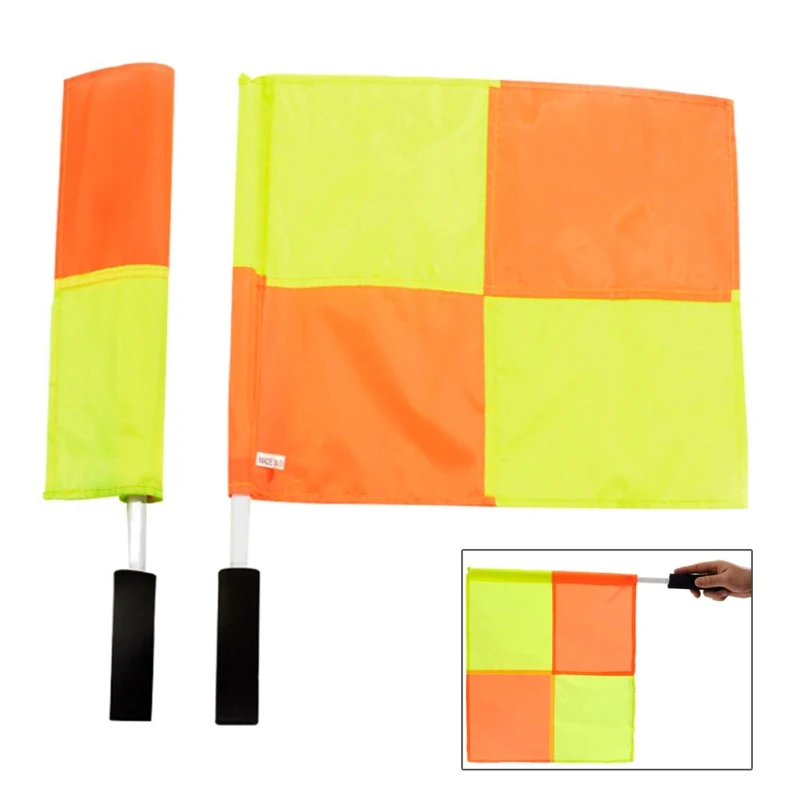 

1 Pair new Soccer Referee Flags Professional Fair Play Football Linesman Flags With Storage Bag Sports Game Referee Equipment #