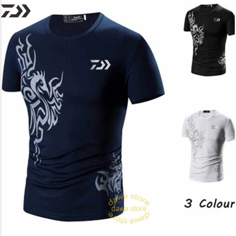 

Daiwa Shirt for Fishing Clothing Men Spring Summer O-neck Long Sleeve Fishing T Shirt Men Print Casual Top Men Outdoor Clothing