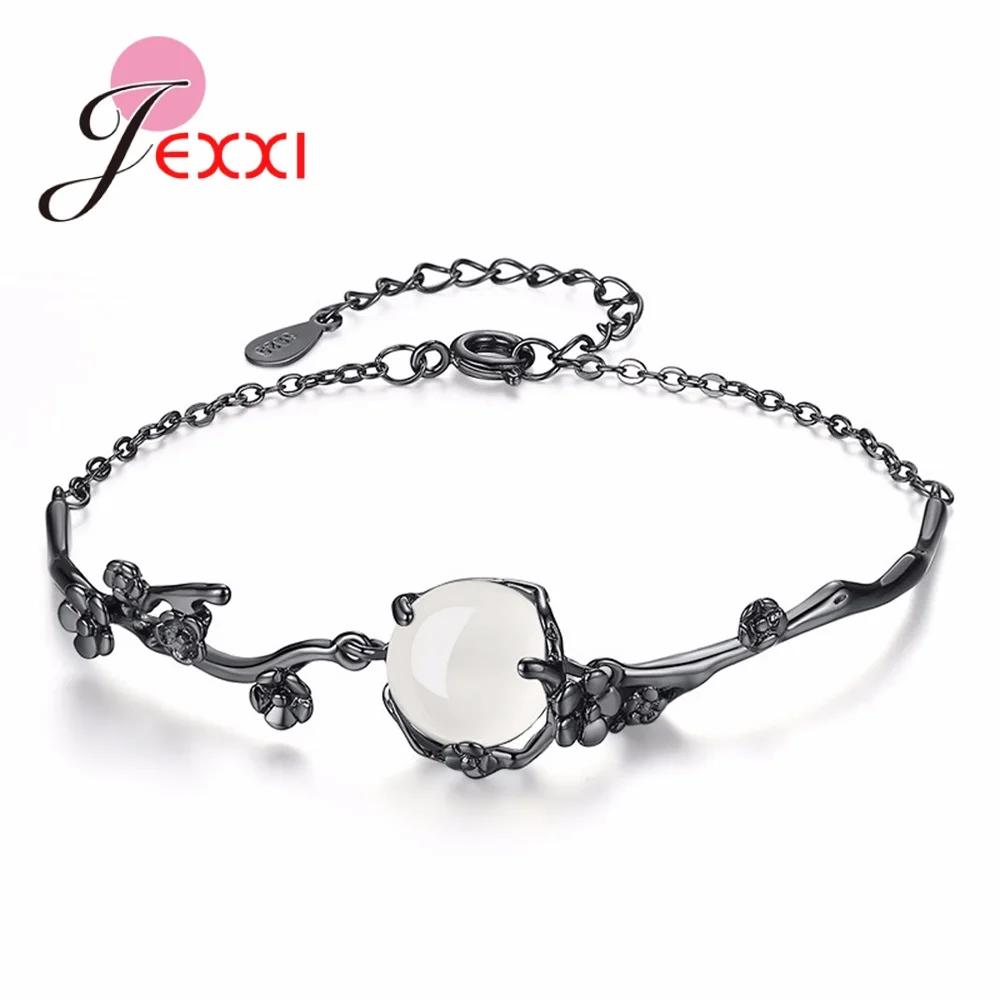 Быстрая доставка 100% стерлингового серебра 925 ветка сливы цветы шарм браслеты и браслеты для женщин Винтажный стиль леди ювелирные изделия Быстрая доставка 100% стерлингового серебра 925 ветка сливы цветы шарм браслеты и браслеты для женщин Винтажный стиль леди ювелирные изделия