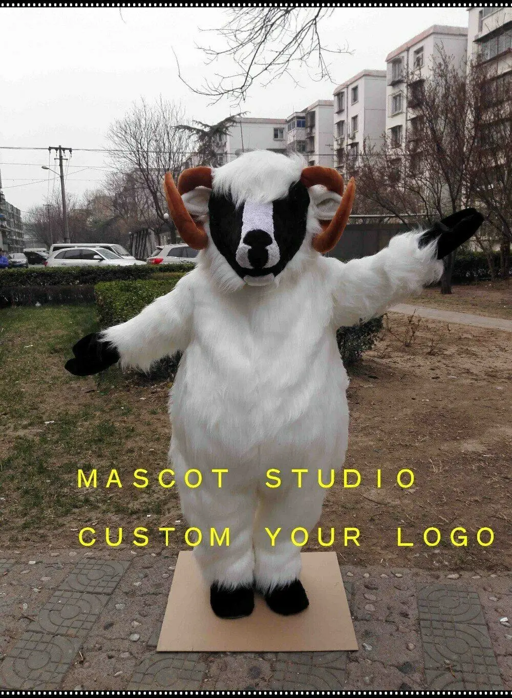 New Happy Carnival Mascot Halloween Sheep Cosplay Performance Costume Adult Use Birthday Party Advertising Parade Set