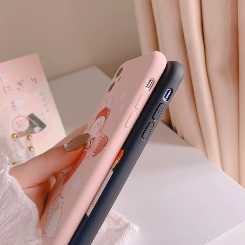 2021 High Quality Catoon Animal Rabbit Bear Pilot Case For iPhone 12 12min 12Pro 11 11PROMAX 11PRO 7 8 7Plus 8Plus X XS XSMAX XR | Мобильные