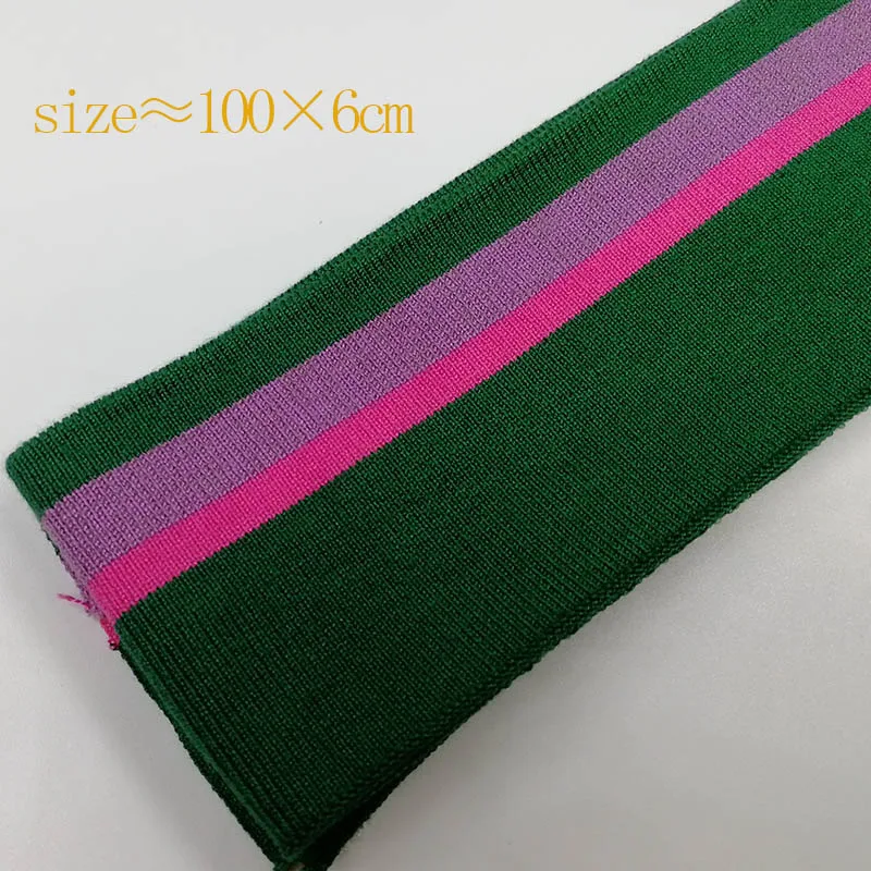 Green purple pink 2 JIETAI красочные мерсеризованный хлопок трикотажные полосы ребра ткань тканевые аксессуары DIY воротник манжеты подол нижний воротник ничья текстурирование - Цвет: Green purple pink 2