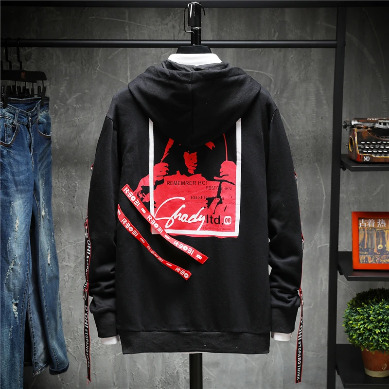 Толстовка с капюшоном в стиле хип-хоп индивидуальным принтом осень 2019 | Мужская