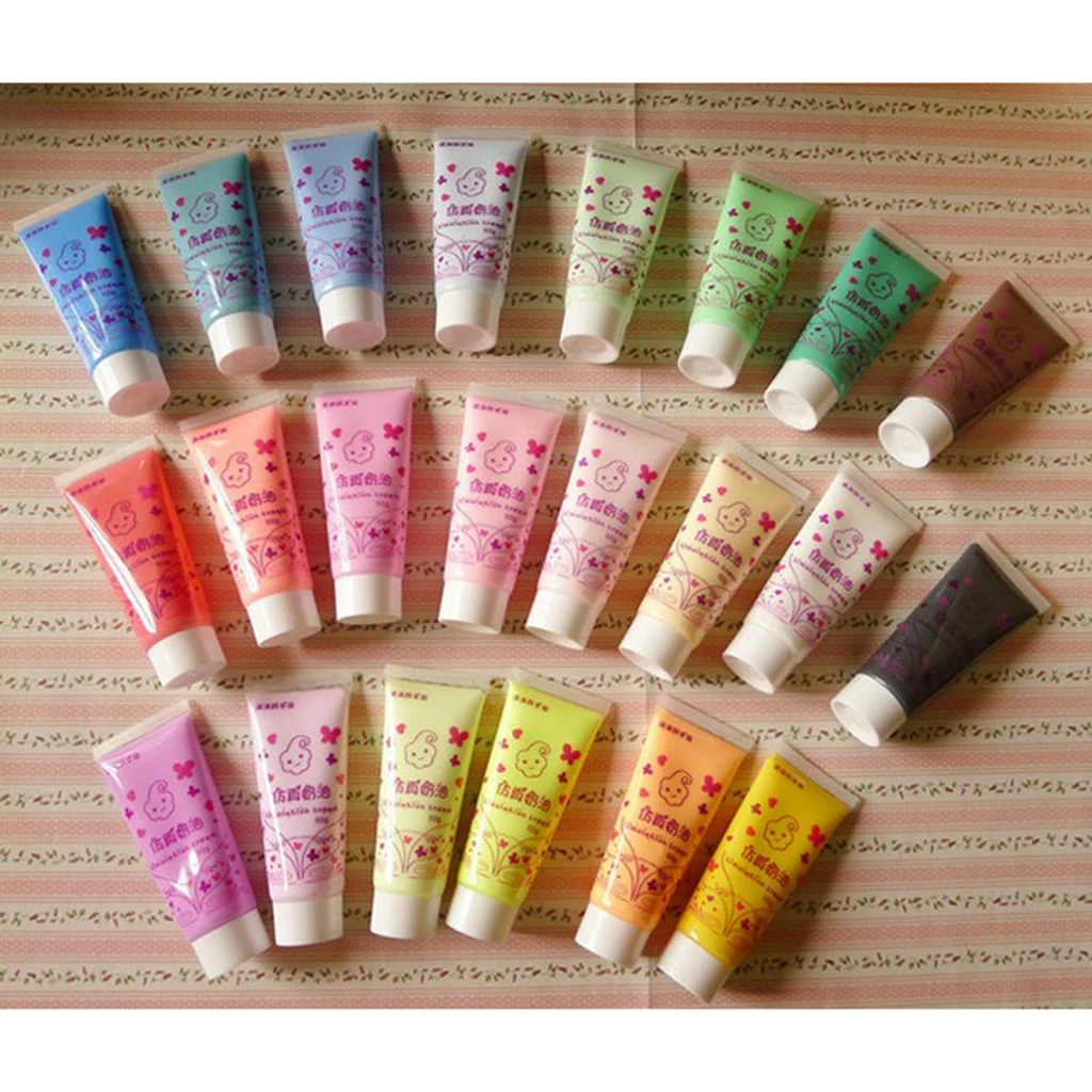 6 шт. поддельные взбитые сливки глина клей с кондитерскими наконечниками