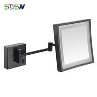 led bath mirror sdsn black bronze led hairdressing magnifer 3x square led bathroom mirrors wall mounted 8inch cosmetic mirror