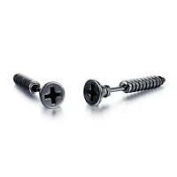 fashion simple cool screw stud earrings punk personality mens stud earrings bar hip hop rock party jewelry accessories