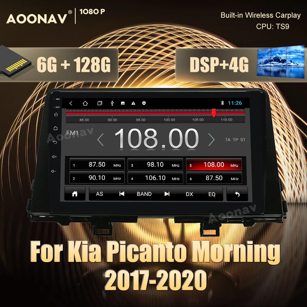 Автомагнитола 2 din на Android 10 для Kia Picanto Morning 2017-2020 Автомобильная Мультимедийная