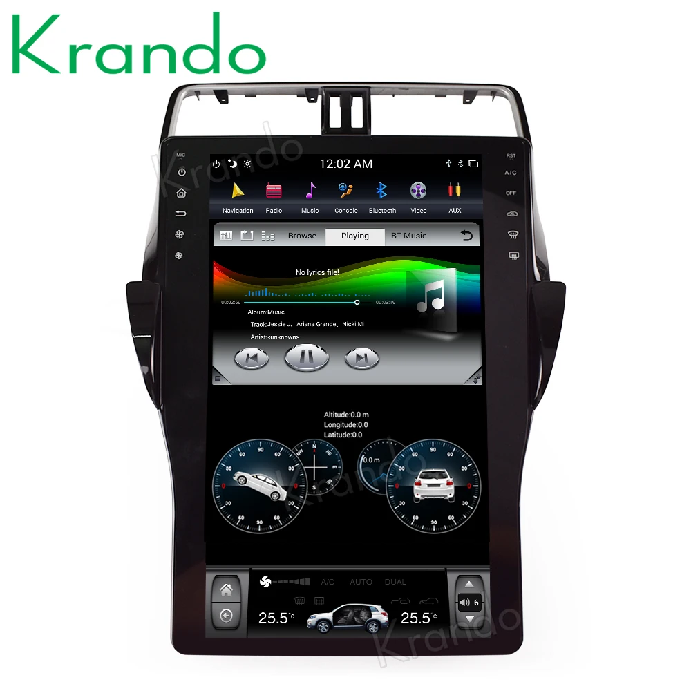 Автомобильная аудиосистема Krando 16 дюймов в стиле Tesla Android 9 0 gps навигация для Toyota Prado
