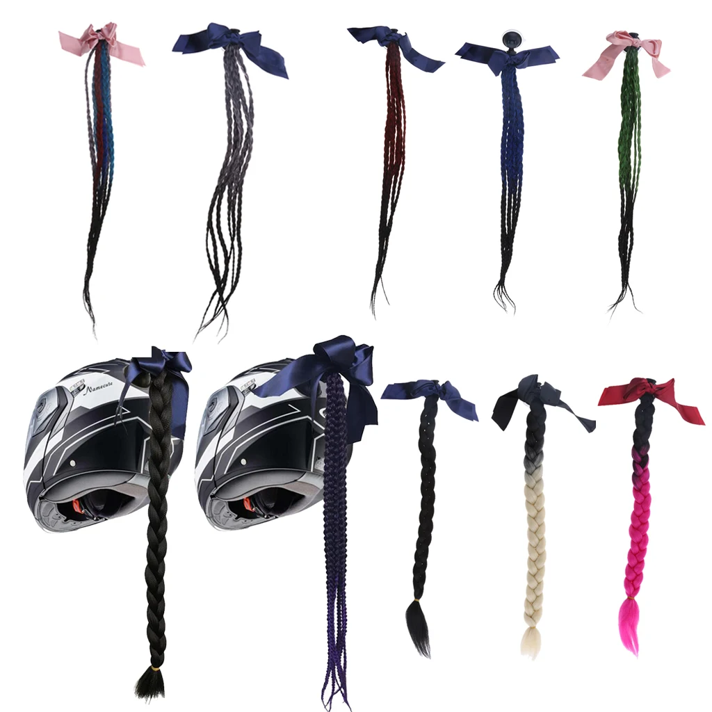 Косичка для шлема с бантом отстегивающейся присоской используется