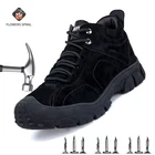 Ботинки мужские, зимние, теплые, водонепроницаемые, дышащие, с защитой от ударов, со стальным носком