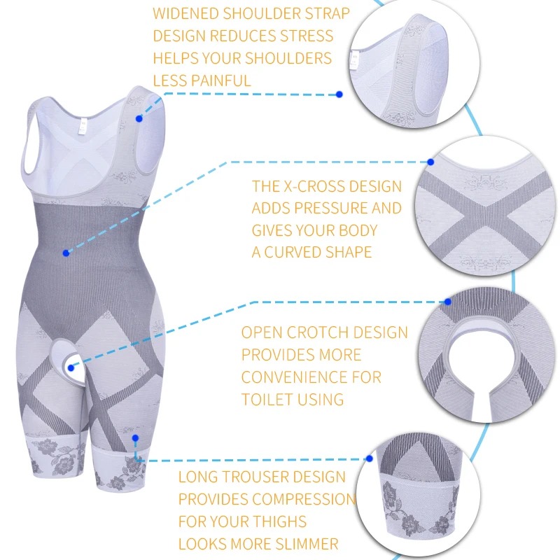 Комбинезон Корректирующее белье для всего тела бесшовный бамбуковый корсет