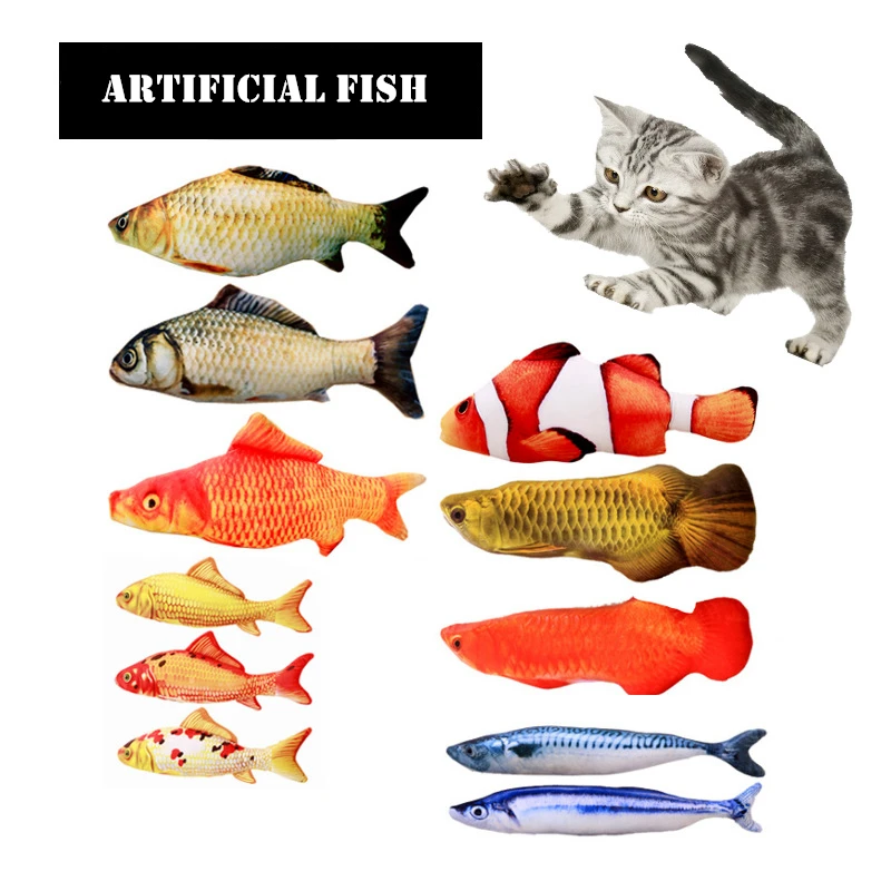 

Cat Toy Interactive Fidget Chew Bite Toys For Cat Soft Kitten Funny Floppy Simulation Fish Gift Catnip Dog Pet Products Supplies