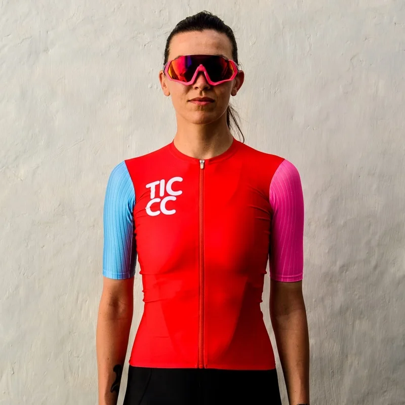 Latest Cycling Jersey Women Summer short sleeve female cycle clothing MTB BMX Road bike riding wear Breathable sport shirt - Цвет: 1