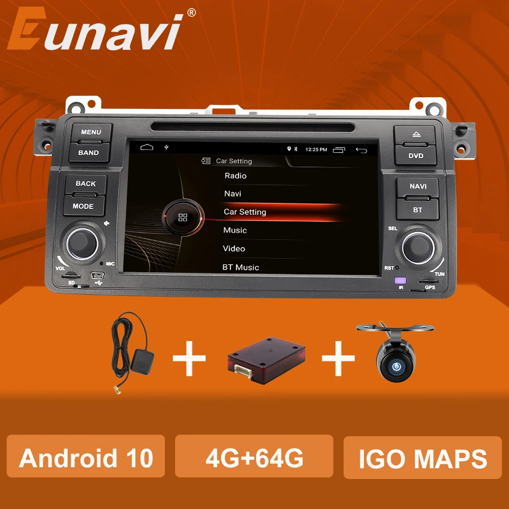 Автомагнитола Eunavi 1 Din Android GPS-навигация для BMW E46 M3 Rover 75 Coupe 318/320/325/330/335 | Автомобили и