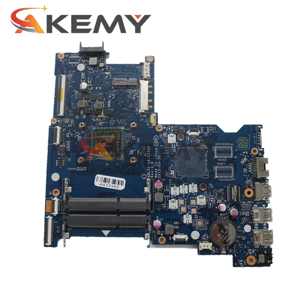 

AKemy Laptop motherboard For HP Pavilion 15-AF A4 Mainboard 824345-001 824345-501 ABL51 LA-C781P AM5000