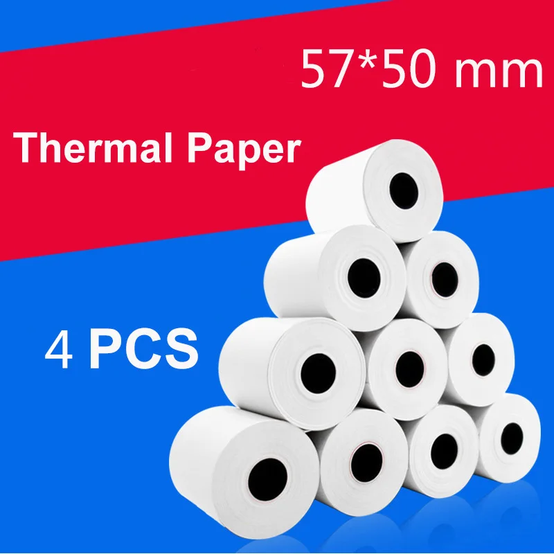 

Термобумага 57x50 мм 4 рулона кассовый аппарат 58 мм POS принтер 10 м длинный Мобильный bluetooth для бумаги ang & Peripage мини-принтер