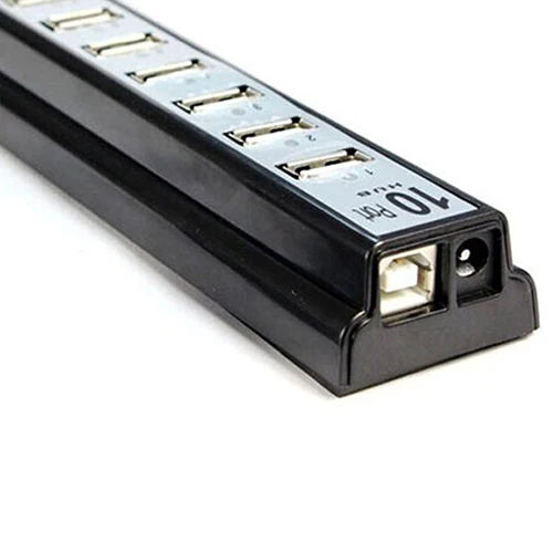10-портовый высокоскоростной Разветвитель USB 2 0 + адаптер питания США для ПК